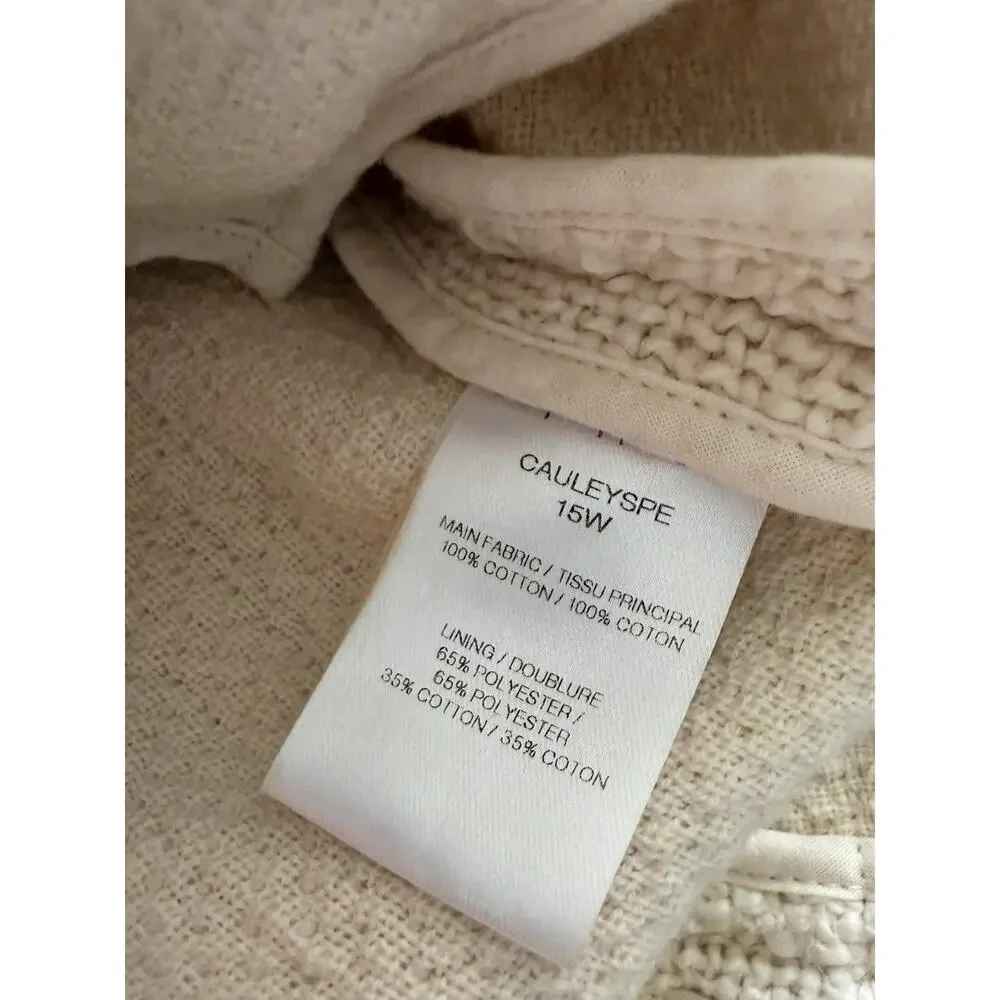 IRO Cauleyspe Cream Asymmetrical Cream Boucle Zip Jacket Size 40